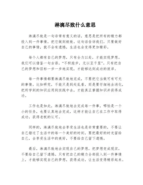 淋漓尽致什么意思