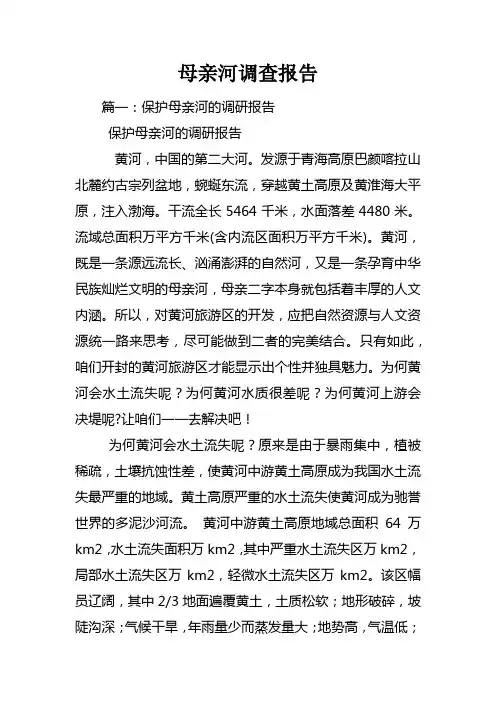母亲河调查报告