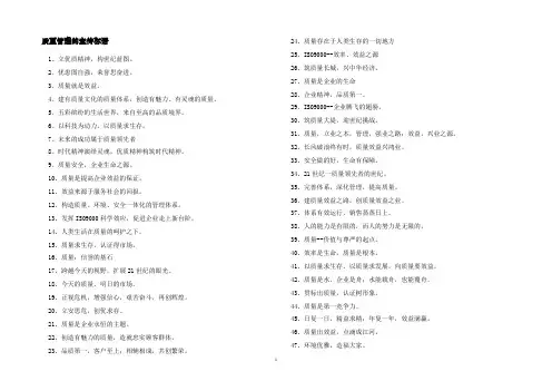 质量管理的宣传标语