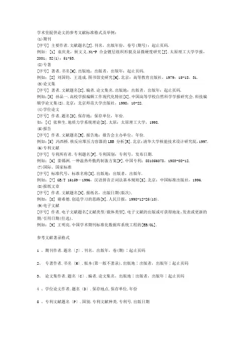 论文引用文献格式