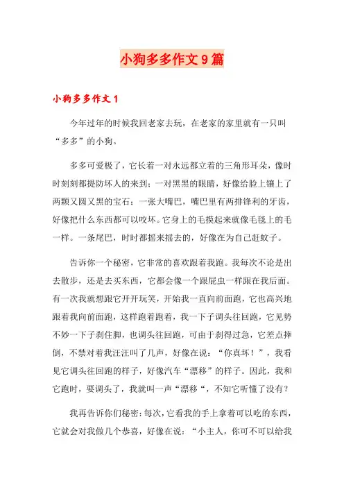 小狗多多作文9篇