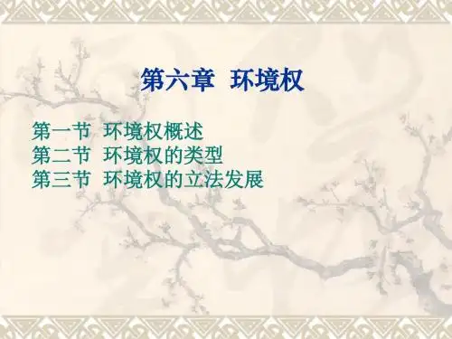 环境与资源保护法学第六章  环境权