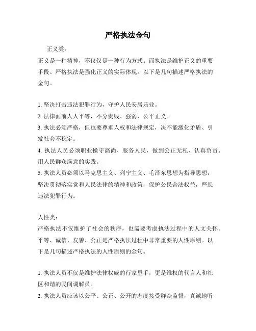 严格执法金句