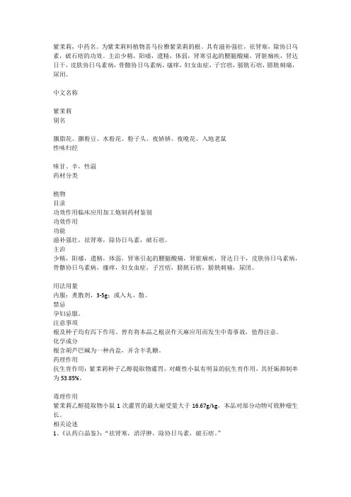 紫茉莉中药材