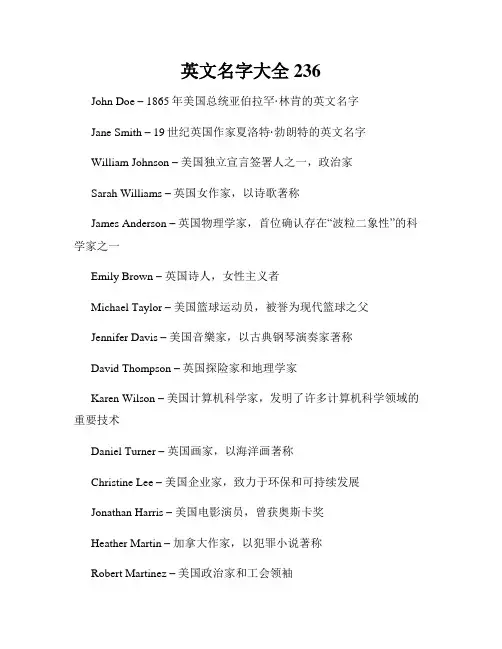 英文名字大全236