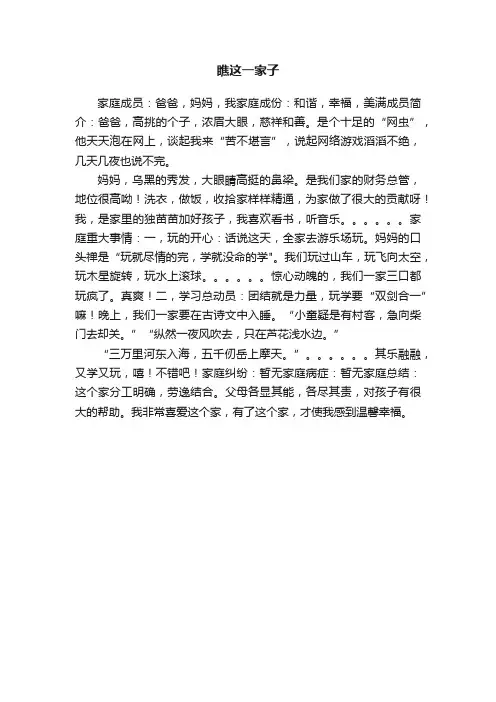 瞧这一家子