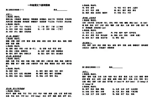 [强烈推荐]人教版一年级语文下册词语表.doc