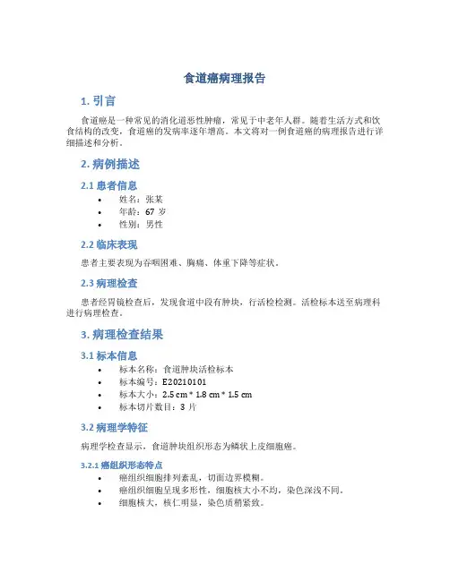 食道癌病理报告