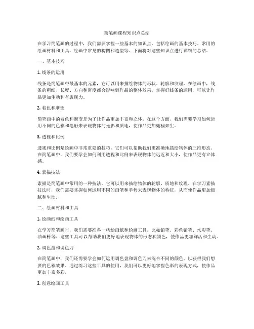 简笔画课程知识点总结