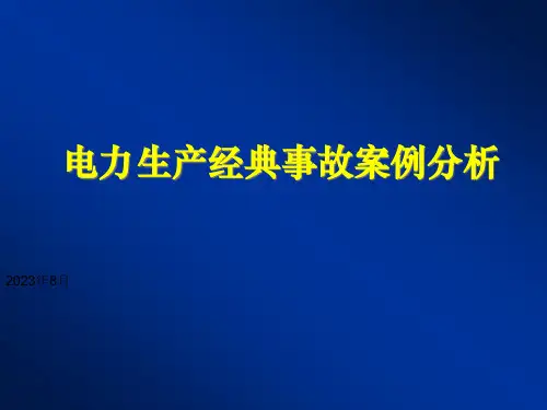 新版电力生产事故典型案例分析