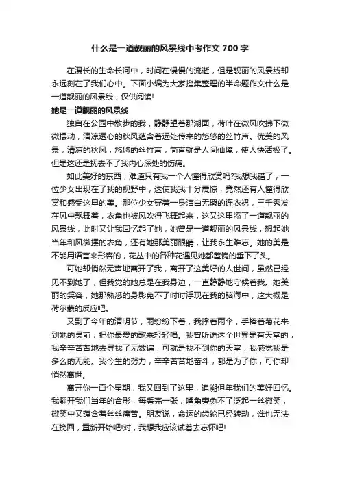 什么是一道靓丽的风景线中考作文700字