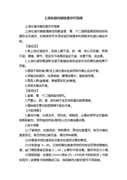 上消化道内镜检查诊疗指南