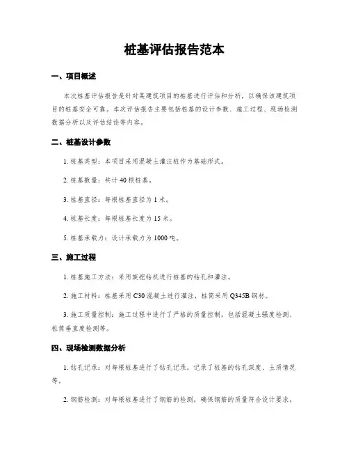 桩基评估报告范本