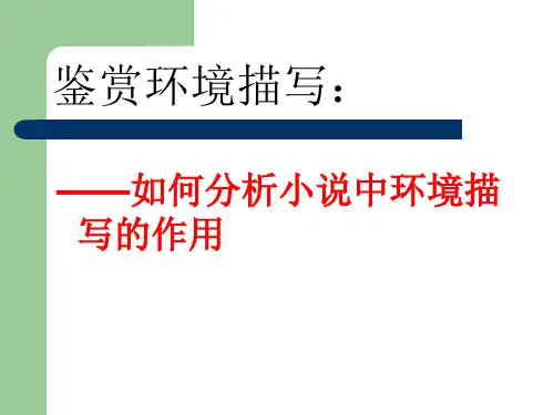 如何分析小说中环境描写的作用 PPT课件