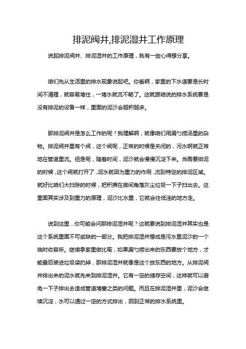 排泥阀井,排泥湿井工作原理