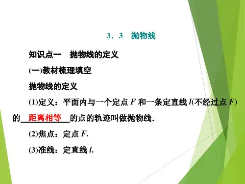 高中数学选择性必修一(人教版)《3.3.1抛物线及其标准方程》课件