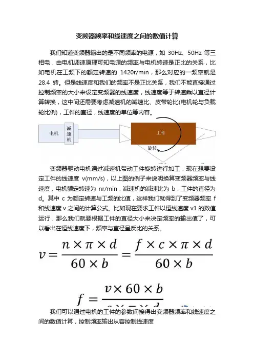 变频器频率和线速度之间的数值计算