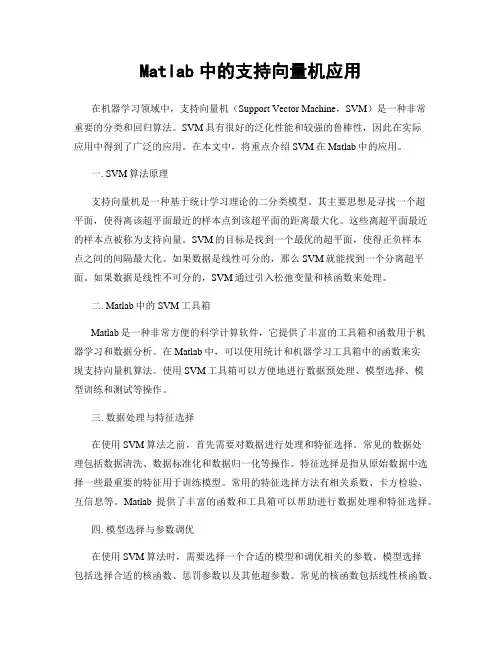 Matlab中的支持向量机应用