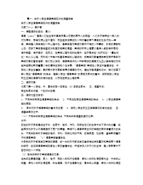 中小学生崇拜偶像社会调查报告