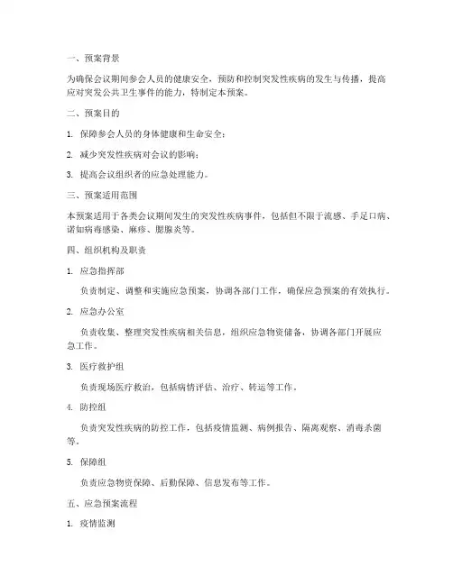 会场突发性疾病应急预案