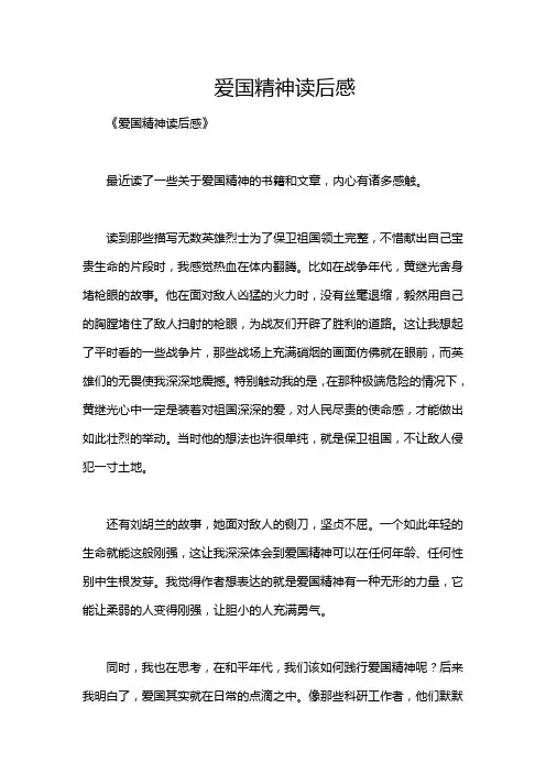 爱国精神读后感