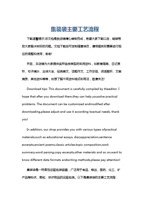 集装袋主要工艺流程