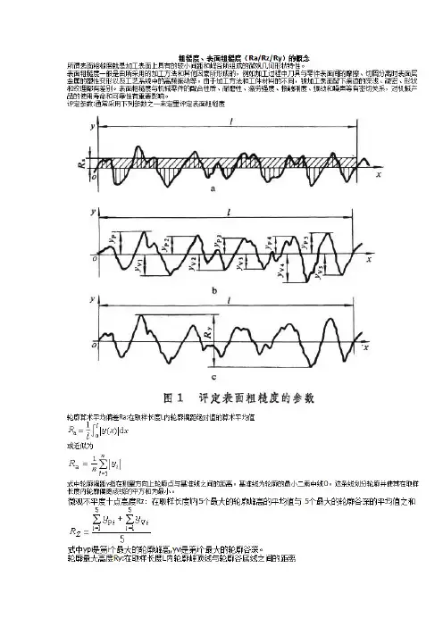 表面粗糙度(ra、rz、ry)概念