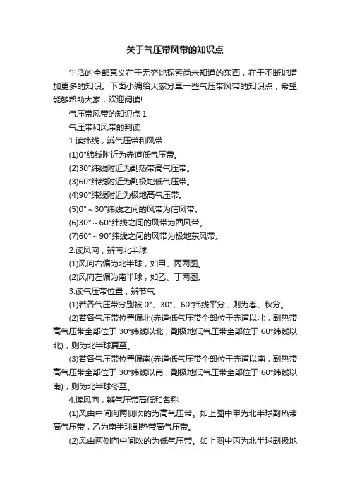关于气压带风带的知识点