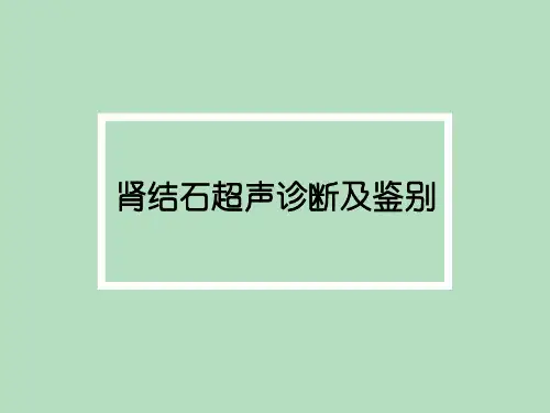 肾结石超声诊断及鉴别ppt课件