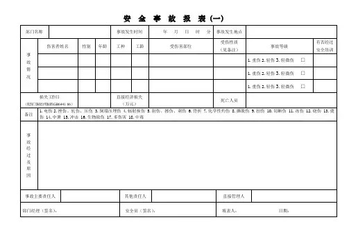 安全事故报表