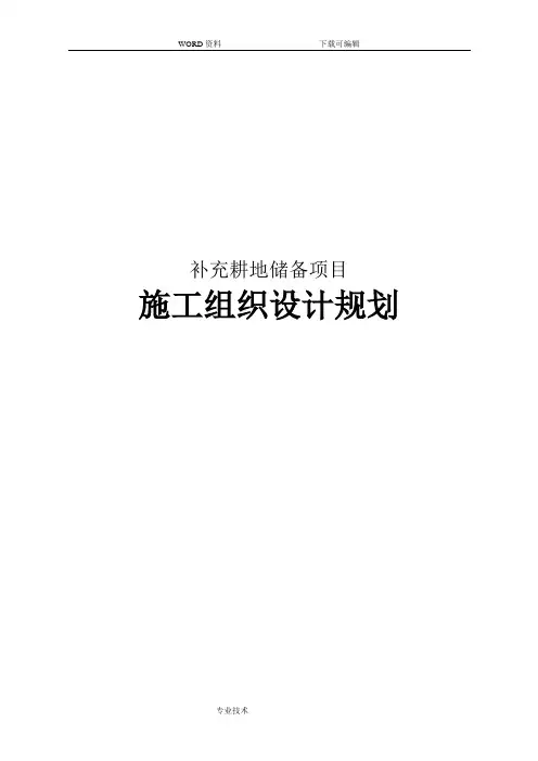 补充耕地储备项目施工设计方案规划