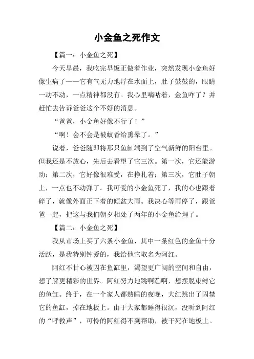 小金鱼之死作文