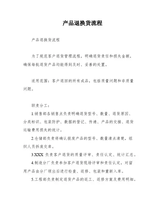 产品退换货流程