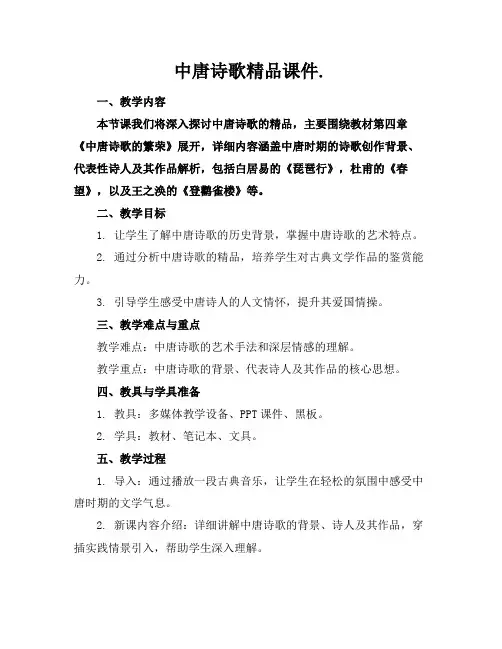 中唐诗歌精品课件.