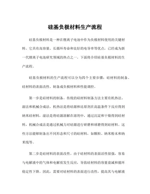 硅基负极材料生产流程