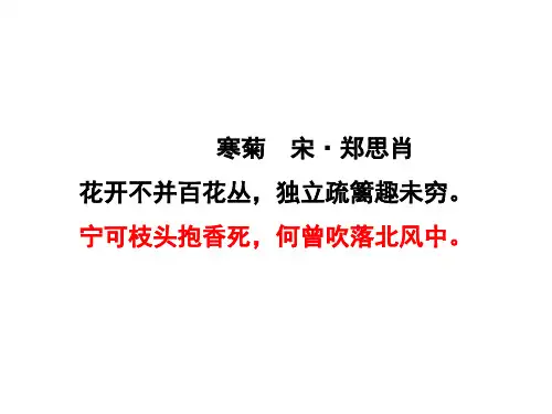 课件：诗歌鉴赏之咏物言志诗