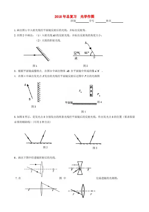 最新-2018年中考物理光学作图总复习 光学作图试题 精品