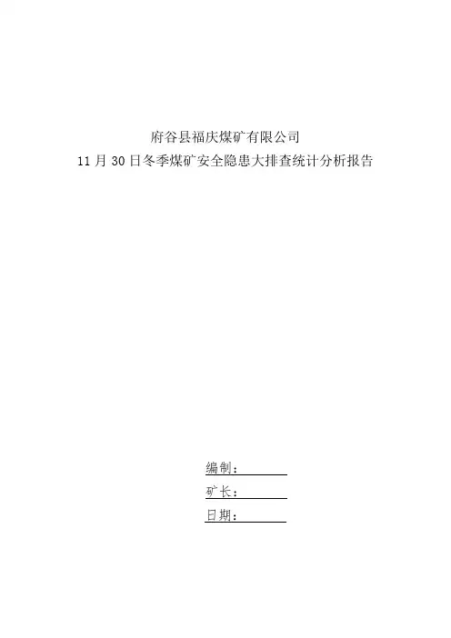 11月份月度事故隐患统计分析报告 30