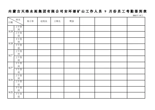最牛最实用的考勤签到表上下班签到表