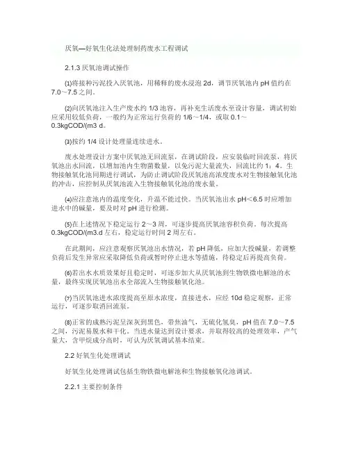 厌氧好氧调试