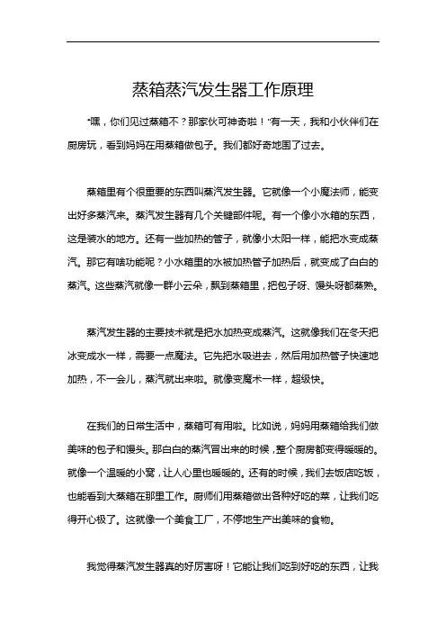 蒸箱蒸汽发生器工作原理