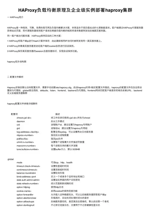 HAProxy负载均衡原理及企业级实例部署haproxy集群
