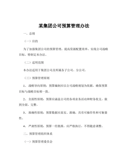 某集团公司预算管理办法