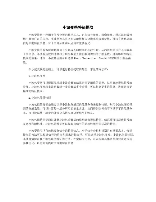小波变换特征提取