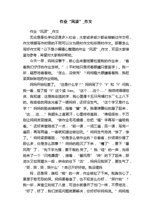 作业“风波”_作文