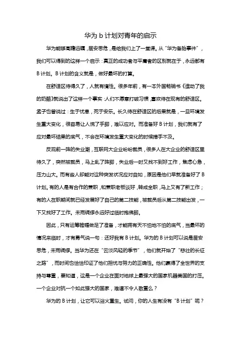 华为b计划对青年的启示