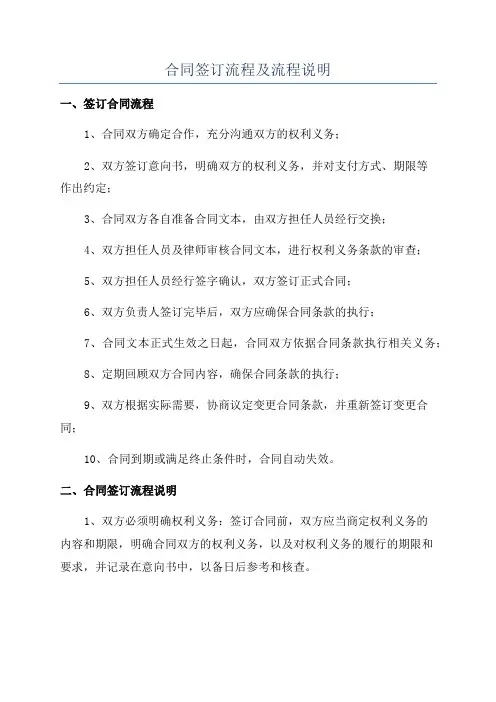 合同签订流程及流程说明
