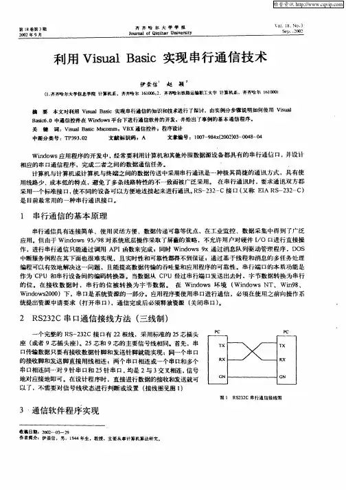 利用Visual Basic实现串行通信技术