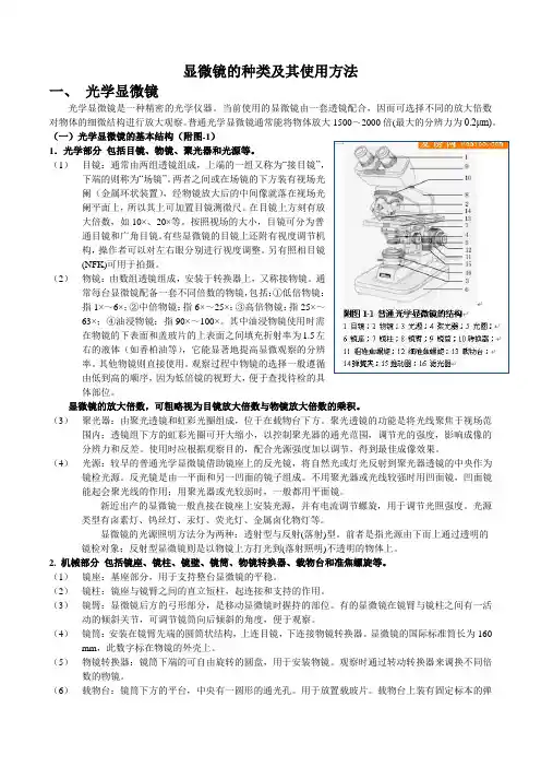 显微镜的种类及其使用方法