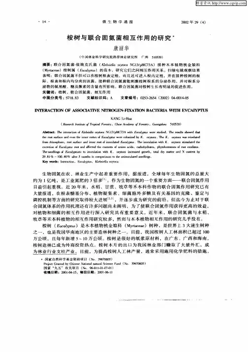 桉树与联合固氮菌相互作用的研究